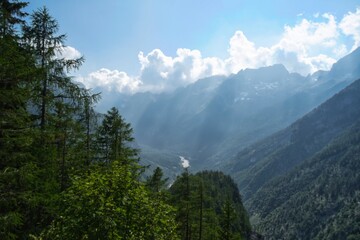 mountain landscape with clouds