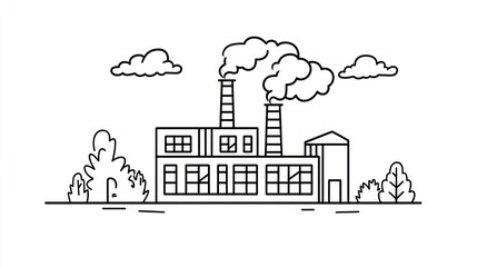 Obraz premium Simple factory illustration