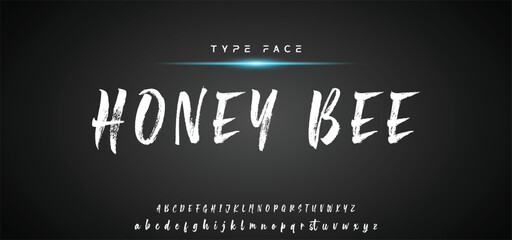 Obraz premium Hot brush alphabet duo. Vector script.