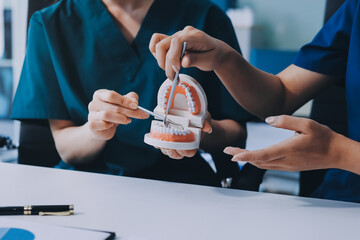 dentist consultation - patient visit at dental clinics office