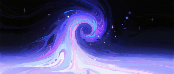 A mesmerizing abstract swirl of vibrant blue and purple hues