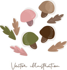 coffee, candy, set, brown, heart, dessert, sign, collection, design, milk, symbol, cookies, cake, love, cartoon, delicious, mashroom,mashrooms