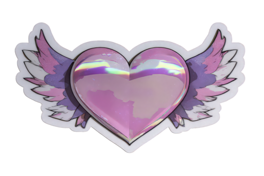 Pink Heart with Wings, Holographic Effect