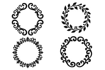 Obraz premium Elegant Floral Frames with Swirling Embellishments