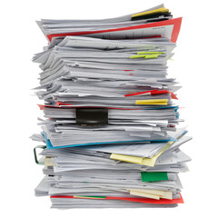 Overwhelmed by Paperwork Massive Stack of Documents File Management Concept