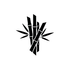 Silhouette of bundled sugar cane stalks with leaves. © art.Co