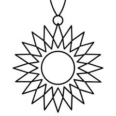 Sunburst Pendant line art vector