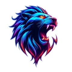Lion head mascot. Vector illustration for t-shirt print.