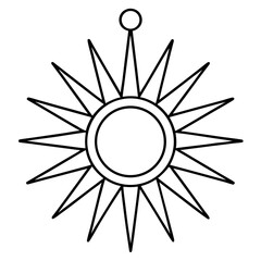 Sunburst Pendant line art vector