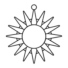 Sunburst Pendant line art vector