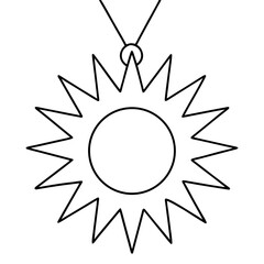 Sunburst Pendant line art vector