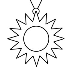 Sunburst Pendant line art vector