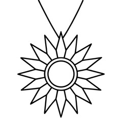 Sunburst Pendant line art vector