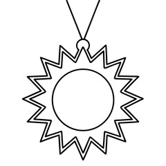 Sunburst Pendant line art vector
