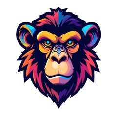Monkey head mascot. Vector illustration for your sport team mascot branding.