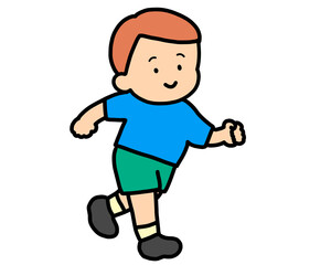 笑顔で走る男の子
