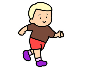 笑顔で走る男の子