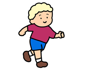 笑顔で走る男の子