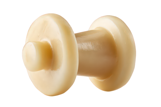 Cream Colored Plastic Component With Two Circular Sections