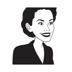 Beautiful Woman in Formal Dress Black and White Illustration Vector Art Design