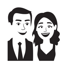 Beautiful Woman in Formal Dress Black and White Illustration Vector Art Design