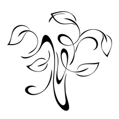 decorative element with stylized leaves and ornate pattern; graphic design