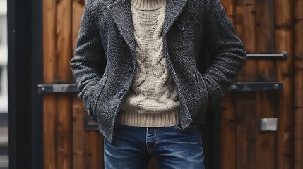 Classic Wool Coat with Scarf – Stylish Winter Day Outfit