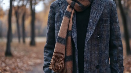 Classic Wool Coat with Scarf – Stylish Winter Day Outfit