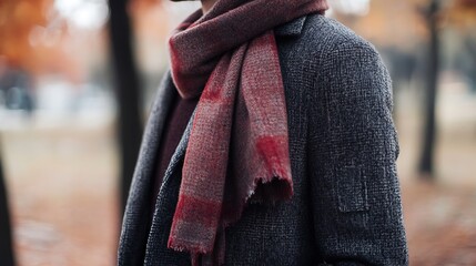 Classic Wool Coat with Scarf – Stylish Winter Day Outfit