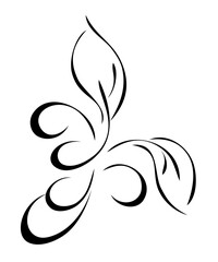 decorative element with stylized leaves and ornate pattern; graphic design