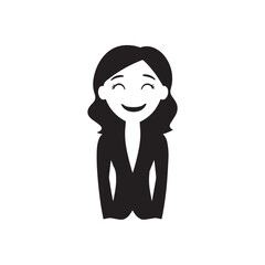 Beautiful Woman in Formal Dress Black and White Illustration Vector Art Design