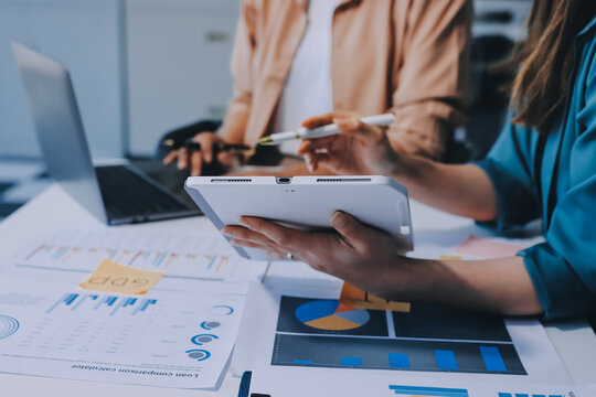 Professional Executive business team brainstorming on meeting to planning investment project working and strategy of business making conversation with partner and consultation of collaboration