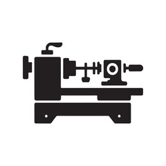 Fototapeta premium Solid lathe machine icon isolated on white background