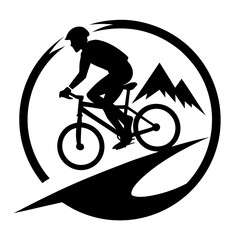 Obraz premium Mountain Biking Silhouette
