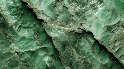 Jagged, layered green mineral stone texture with diagonal fracture lines