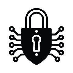 Data Encryption Icon Lock with Binary Code