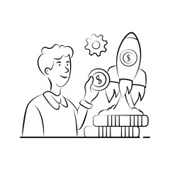 Take your hands on this amazing hand drawn illustration of startup illustration