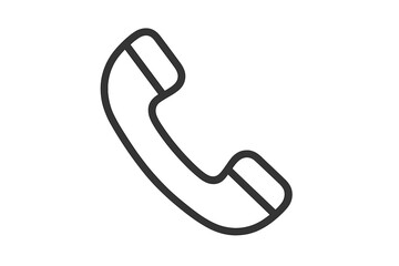Telephone receiver linear icon. Old phone handset for a contact us page or a call button. Communication and conversation symbol. Vector outline graphic for customer service.