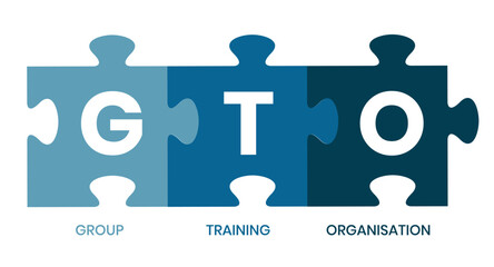 GTO - Group Training Organisation acronym. business concept background. vector illustration concept with keywords and icons. lettering illustration with icons for web banner, flyer, landing page