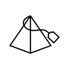 pyramid tea icon, tea bag packet icon vector 
