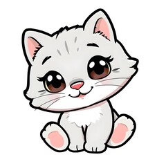 Obraz premium Playful Kitten Cartoon