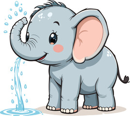 Fototapeta premium Happy Cartoon Elephant Illustration