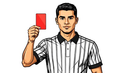 Referee displaying red card