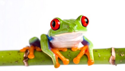 Obraz premium Red-eyed tree frog on a branch