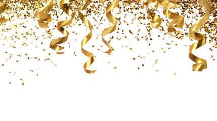 Gold and White Confetti Celebration Background
