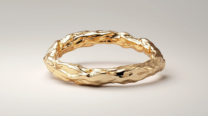 Stunning gold ring with unique, textured design, showcasing luxurious and modern aesthetic. This piece embodies elegance