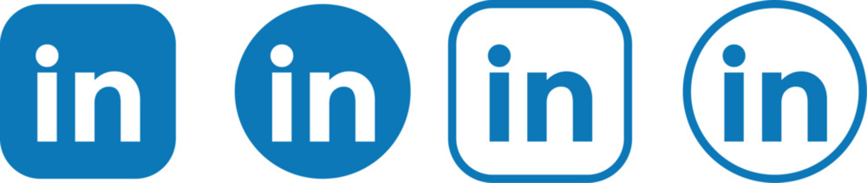 Set of LinkedIn mobile app icons. linkedin logo icon symbol, isolated vector, Transparent Background, Premium Social Media.

