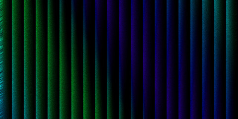 Ribbed Glass Effect – Abstract Grainy Gradient Texture Background with Vertical Stripes in Green, Blue, and Purple Tones. Glowing Light Effect for Branding, Vibrant Digital Art with Copy Space