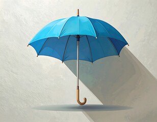 A vibrant blue umbrella on a textured background
