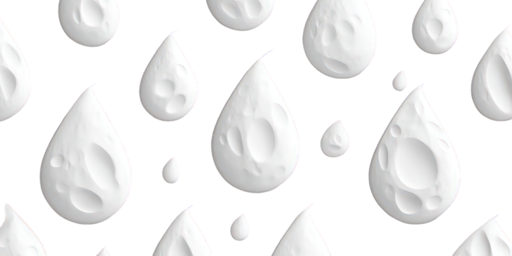 White Droplet Seamless Pattern on Black Background